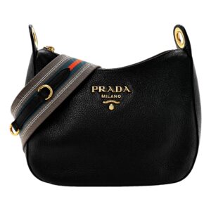 Luxury leather handbag with gold logo