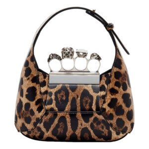 Stylish leopard print purse with rings