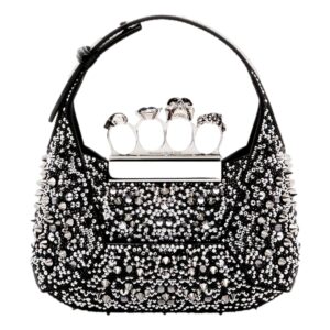 Luxury black bag with silver details