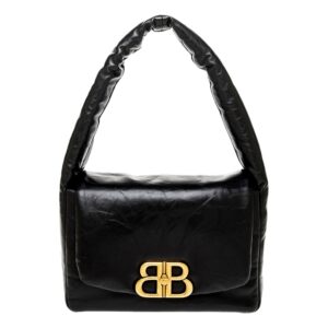 Elegant black purse with bold emblem