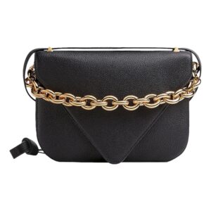Stylish black purse with chain detail