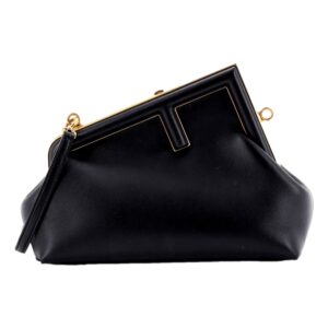 Elegant black purse with wrist strap