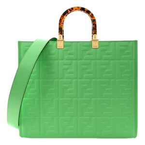 Elegant green tote with shoulder strap