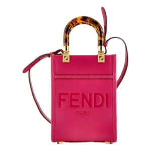 Stylish pink handbag with logo