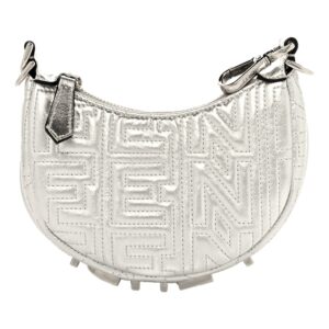 Stylish silver bag with embossed design