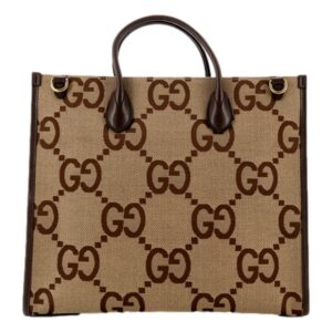 Designer tote bag with monogram pattern