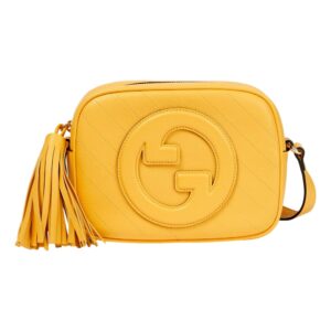 Fashionable yellow purse with shoulder strap