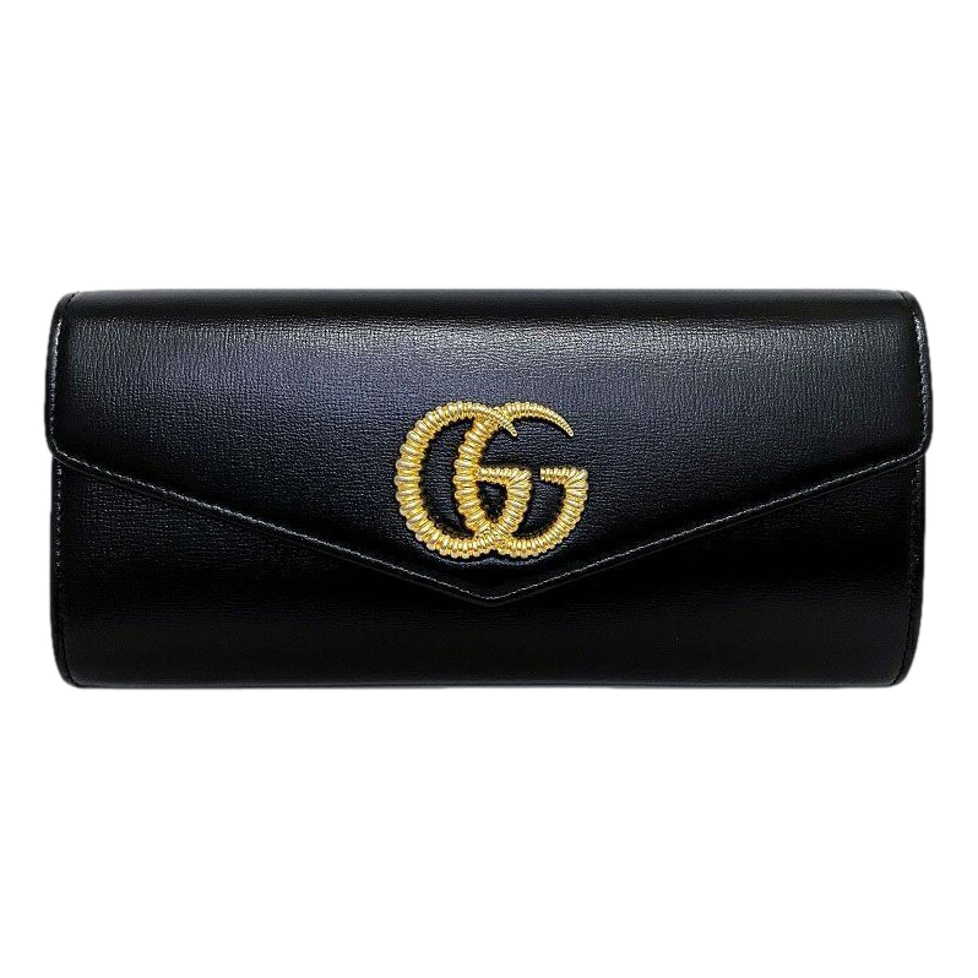 Elegant black purse with emblem