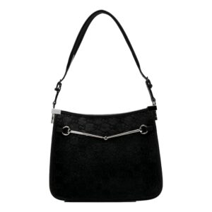 Black handbag with silver accents