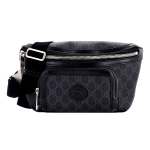 Stylish black waist bag with pattern