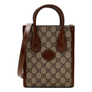 Luxury brown monogram handbag with strap
