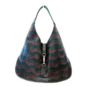 Colorful zigzag patterned handbag