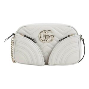 Elegant white purse with chain detail