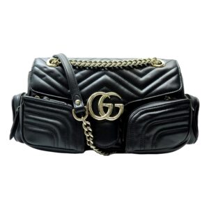 Elegant black bag with multiple pockets