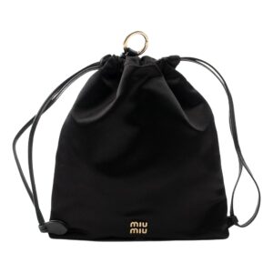 Elegant black bag with drawstring closure