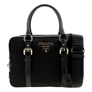 Luxury handbag featuring brand logo