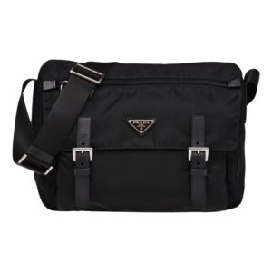 Elegant black bag with logo emblem