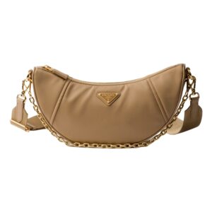 Elegant designer handbag with gold accents.