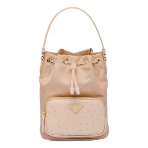 Elegant beige handbag with front pocket