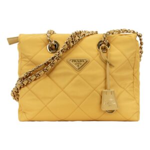 Designer quilted bag with gold chain