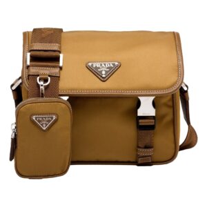 Stylish brown bag and matching pouch
