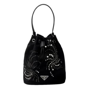 Black handbag with silver embellishments