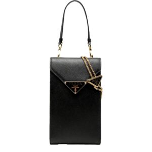 Elegant black purse with shoulder strap
