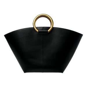Stylish black tote with gold accent