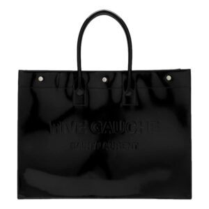 Rive Gauche embossed black handbag