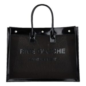 Elegant black tote with logo design