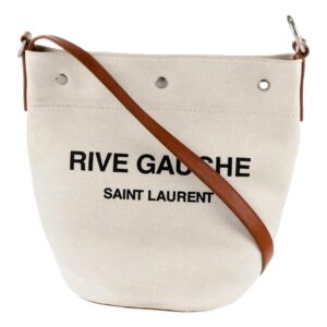 Canvas tote bag with leather strap