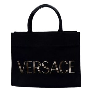 Versace black tote, studded design